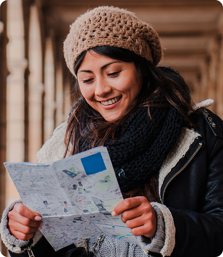 Traveler with map